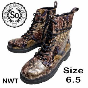 NWT - SO® Bowfin Women's Combat Boots - Color SNAKE - Size 6.5